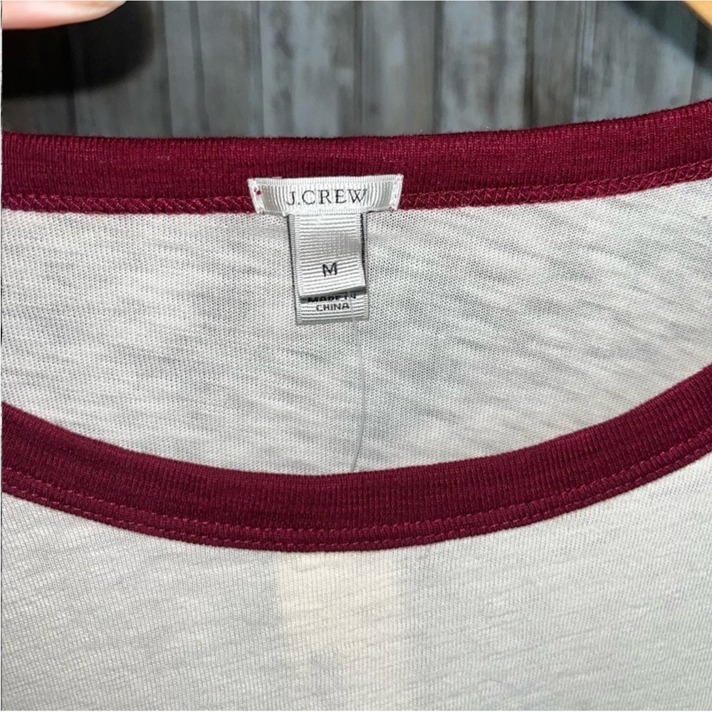NWT J. Crew Colorblock Pink Cream Magenta Slub Cotton Sweatshirt - Picture 4 of 6